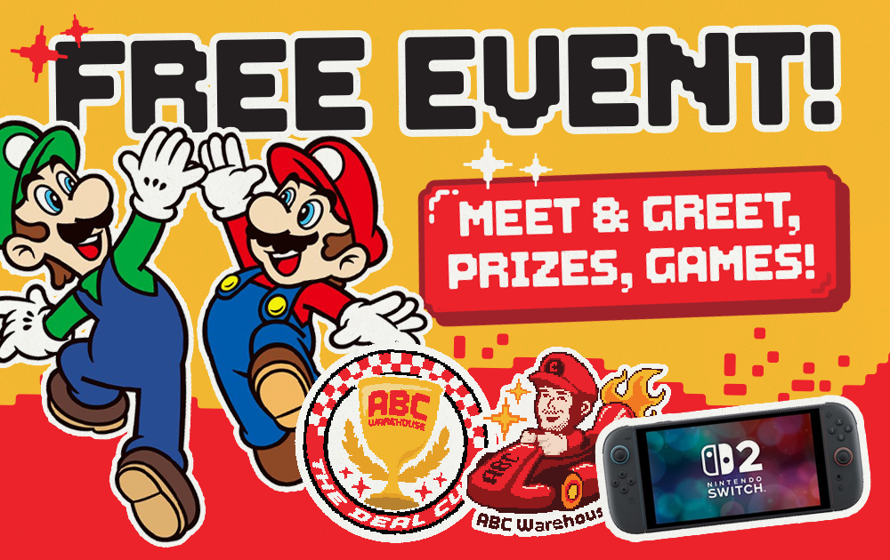 Super Mario Event at ABC Warehouse South Bend – Meet Mario & Luigi and Win a Nintendo Switch